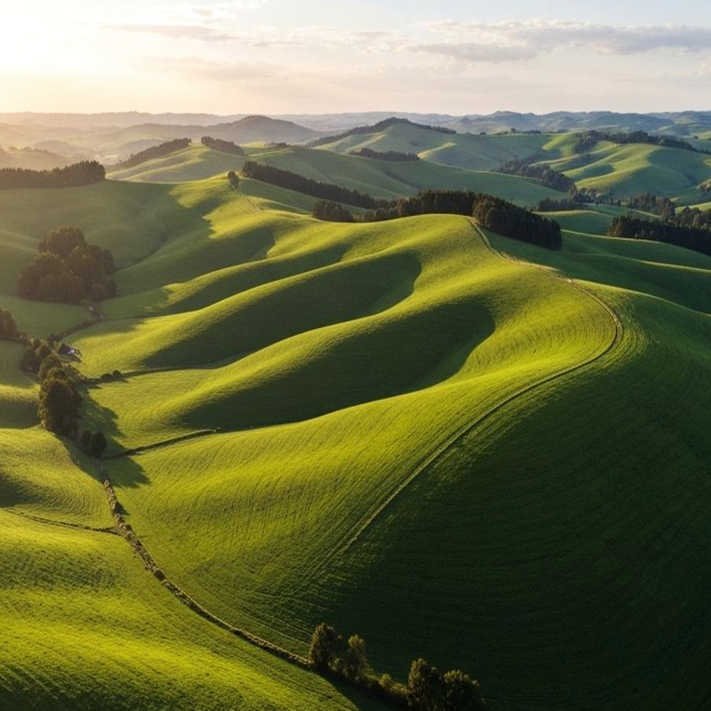 Cover image for How to Build a Real Land Flipping Business showing Documentary editorial landscape image, rolling rural land with clear access and development potential, strategic acquisition mood, subdued color palette.