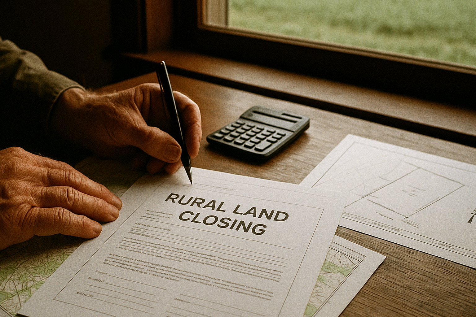 Cover image for What Makes a Land Deal Good for Both Sides showing Documentary deal-structure image, clean table with parcel file, note terms, and map showing balanced transaction planning.