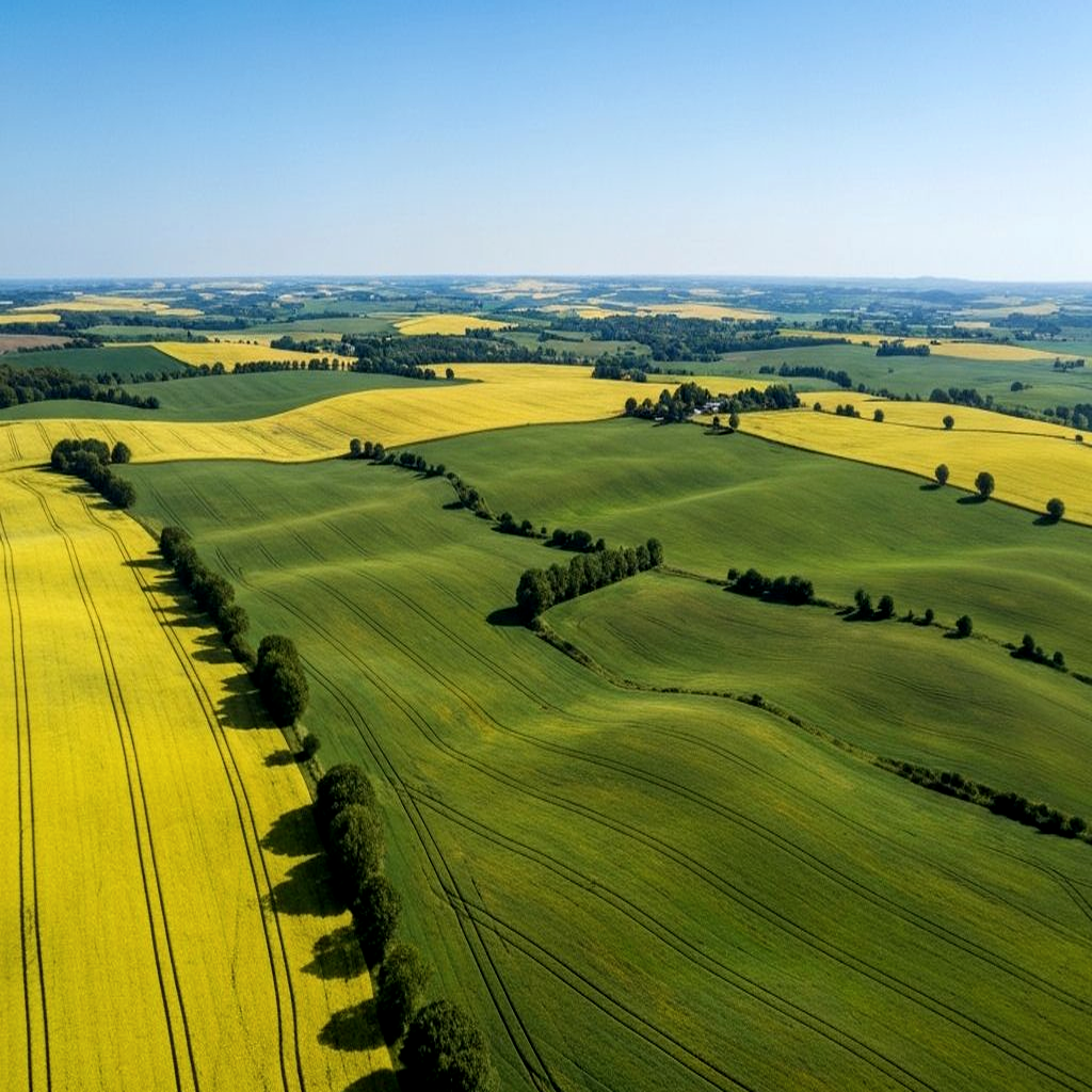 Cover image for When Flipping Land Creates Real Value showing Documentary rural land investing image, cleaned-up parcel map and survey papers beside aerial printout and simple field backdrop, transparent value-creation tone.