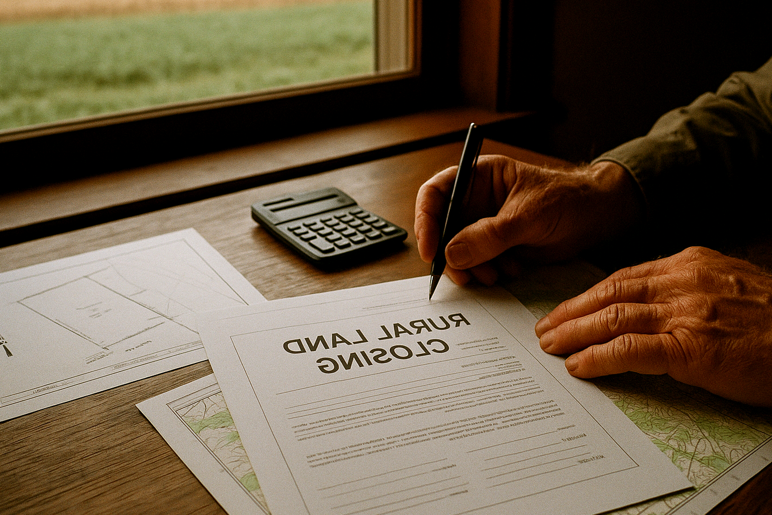 Cover image for Wholesaling vs Flipping vs Brokering Land showing Editorial comparison image with three neat stacks on a desk: contract file, surveyed parcel folder, and broker notebook, visually distinct but related.